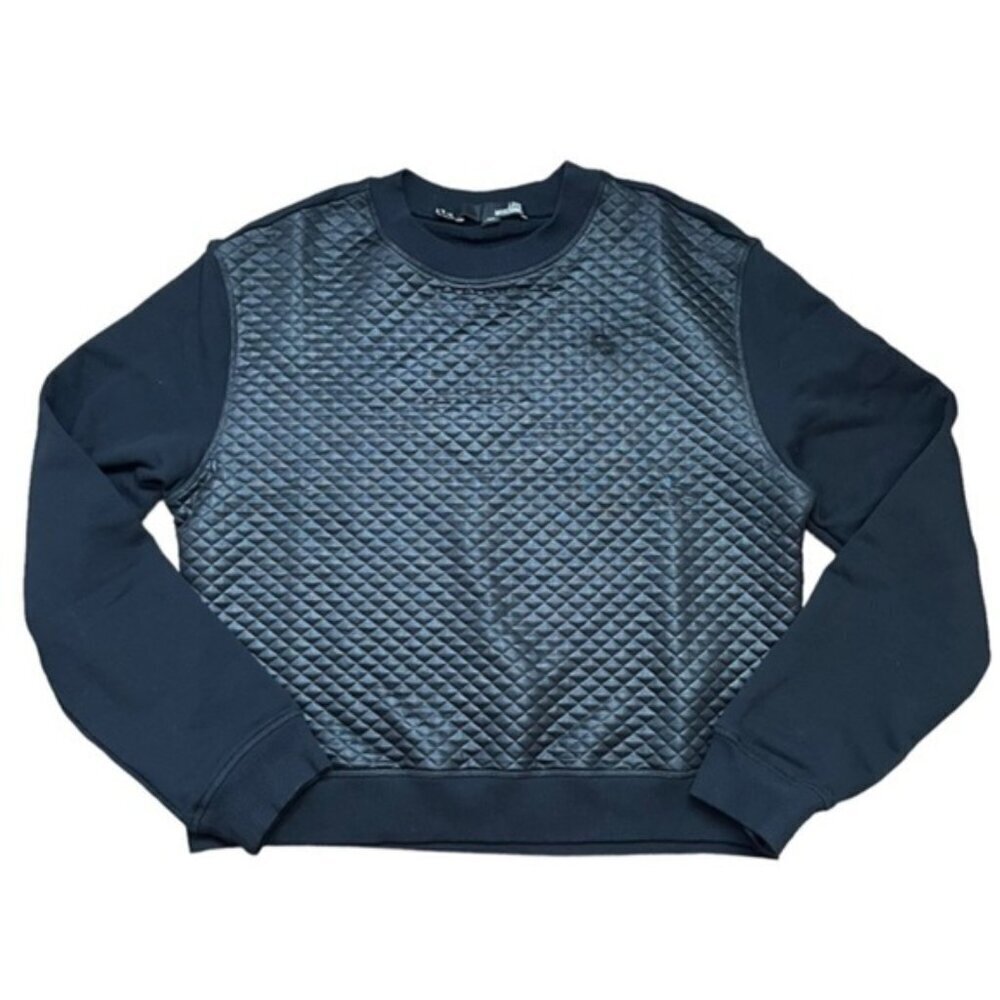 Love Moschino Quilted Pullover Sweatshirt in Black Women Size 8